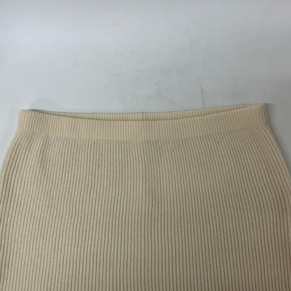 Theory 24 Ivory LANA CASH 2 MIDI SLIM SKIRT Rib Knit Skirt Skirt S