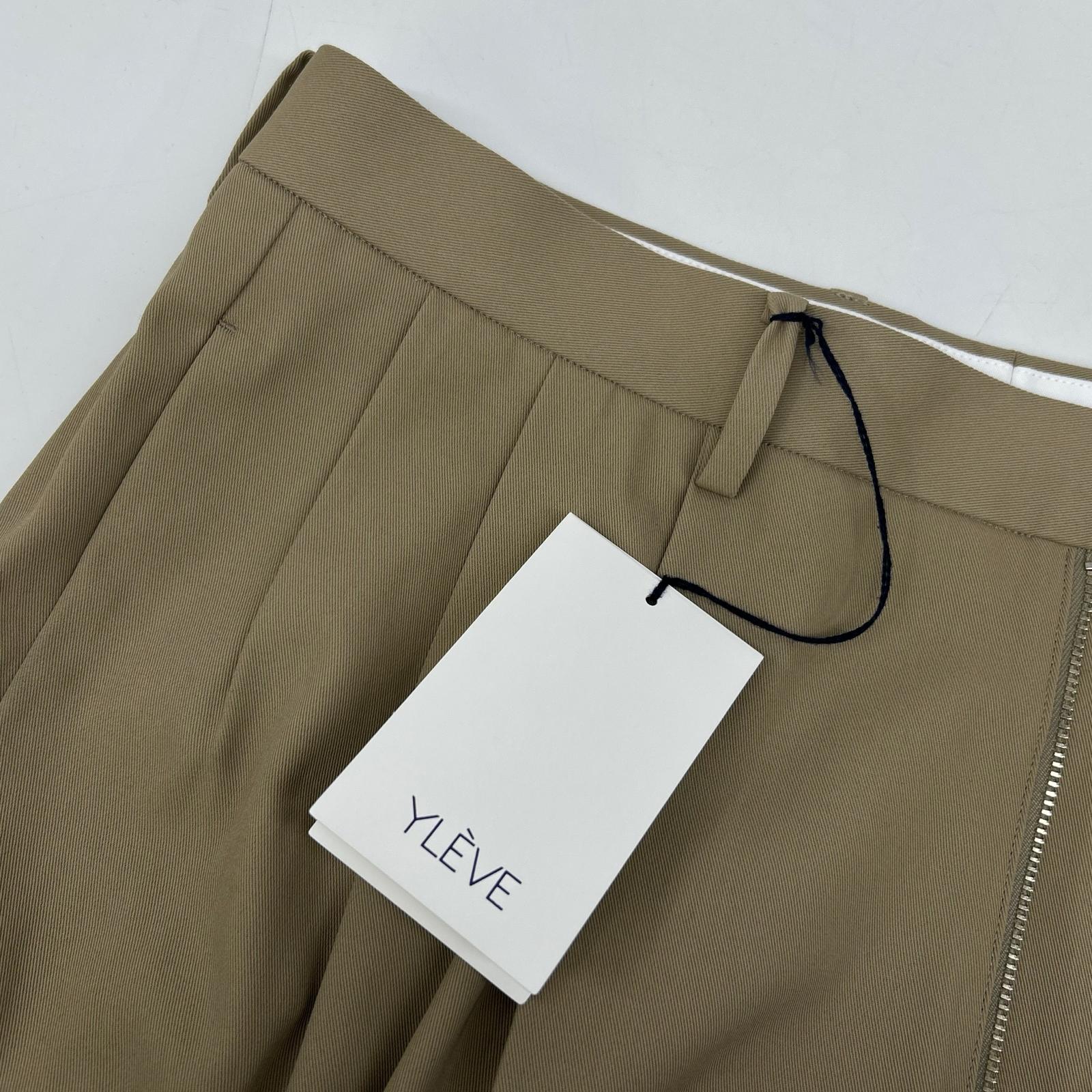 YLEVE YLEVE 170-5140101 米色 棉质 中缝线 阔腿锥形奇诺裤 下装
