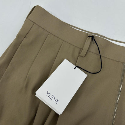 YLEVE YLEVE 170-5140101 米色 棉质 中缝线 阔腿锥形奇诺裤 下装