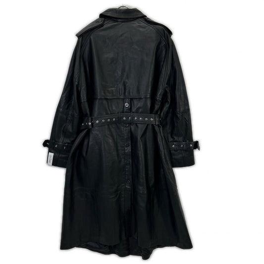 エイチアンドエム H＆M 【×rokh】ブラック button detail leather coat ボタンディテール レザートレンチコート コート