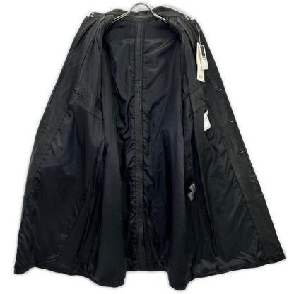 H&M 【×rokh】黑色纽扣细节皮质风衣