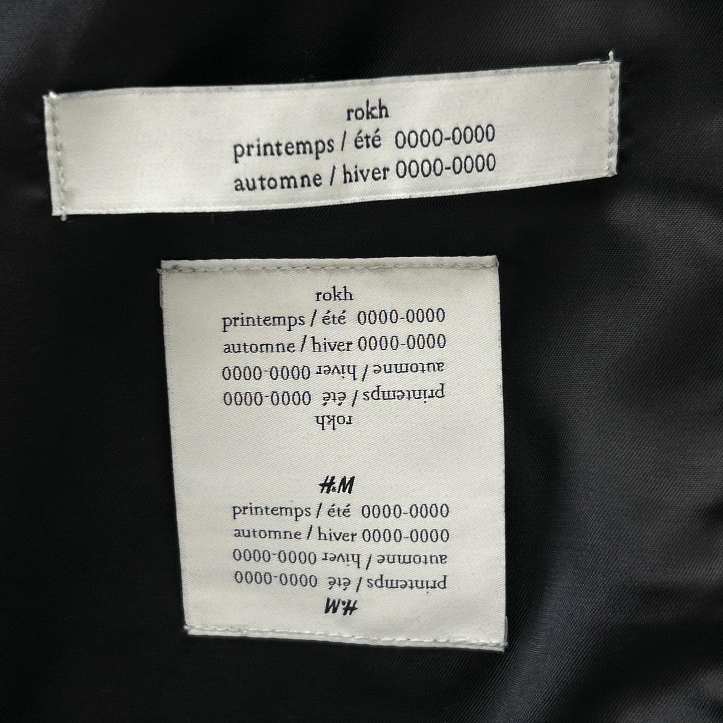 H&M 【×rokh】黑色纽扣细节皮质风衣