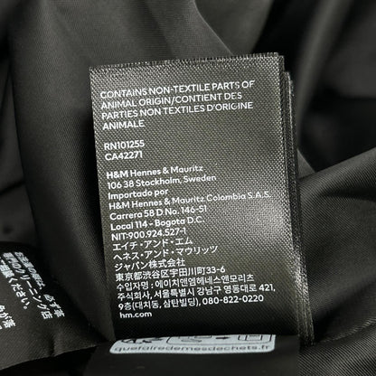 H&M 【×rokh】黑色纽扣细节皮质风衣
