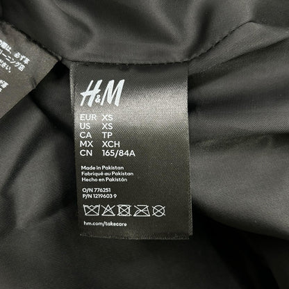 H&M 【×rokh】黑色纽扣细节皮质风衣