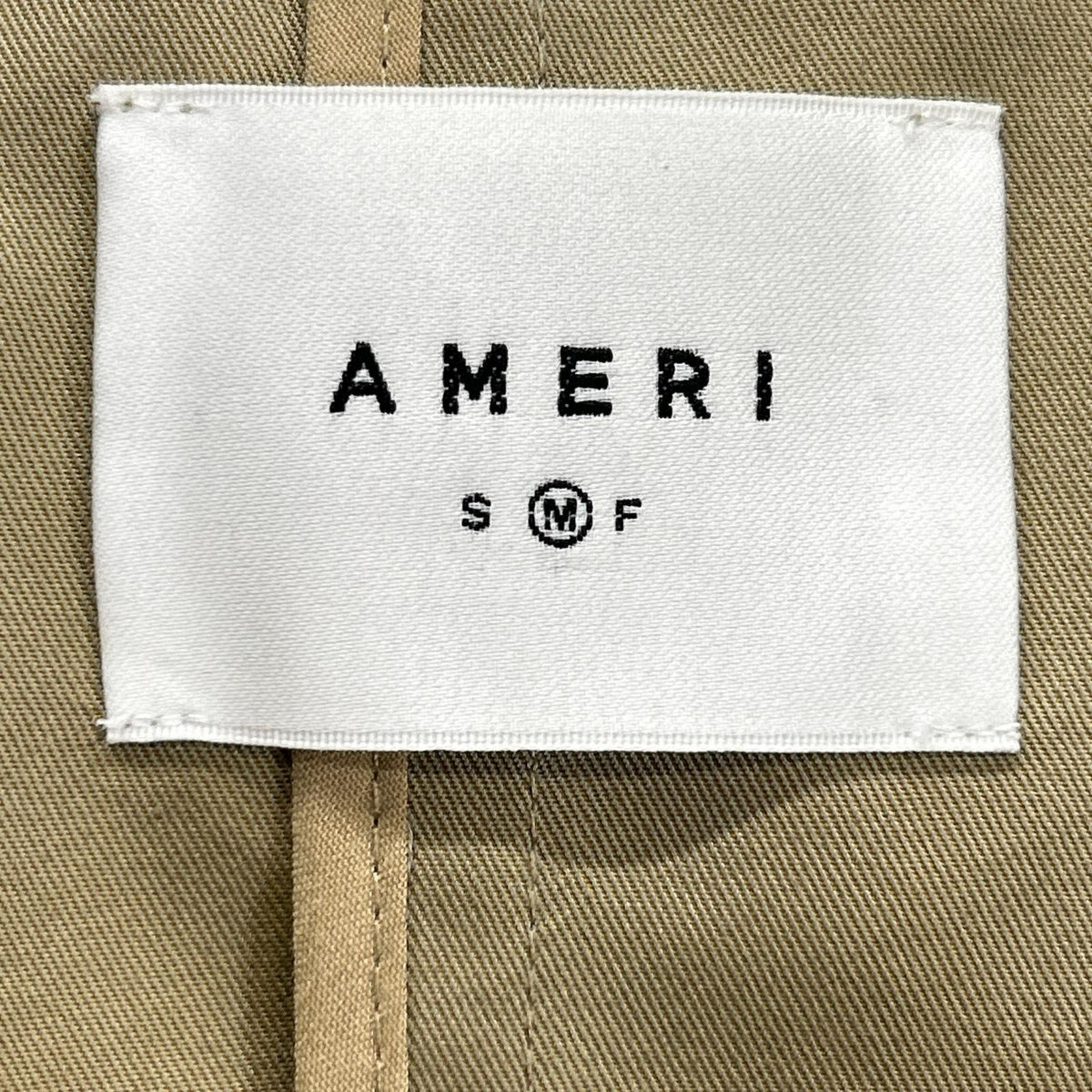 AMERI 阿梅里 01310790010 米色 CUT OFF CHAMBRAY TRENCH COAT 剪裁尚布雷风衣 外套