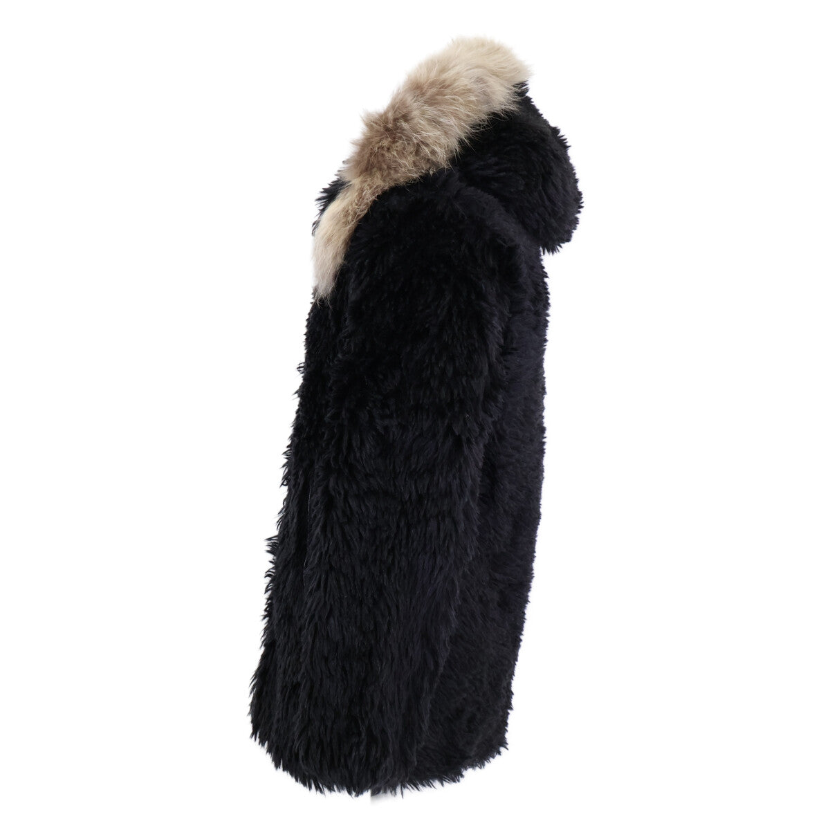 SAINT LAURENT PARIS サンローランパリ 国内正規 531195 Y715T モヘアxウール ラクーンファー ファートリミング フーデッドジップブルゾン ジャケット