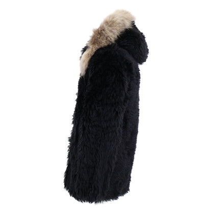 SAINT LAURENT PARIS サンローランパリ 国内正規 531195 Y715T モヘアxウール ラクーンファー ファートリミング フーデッドジップブルゾン ジャケット