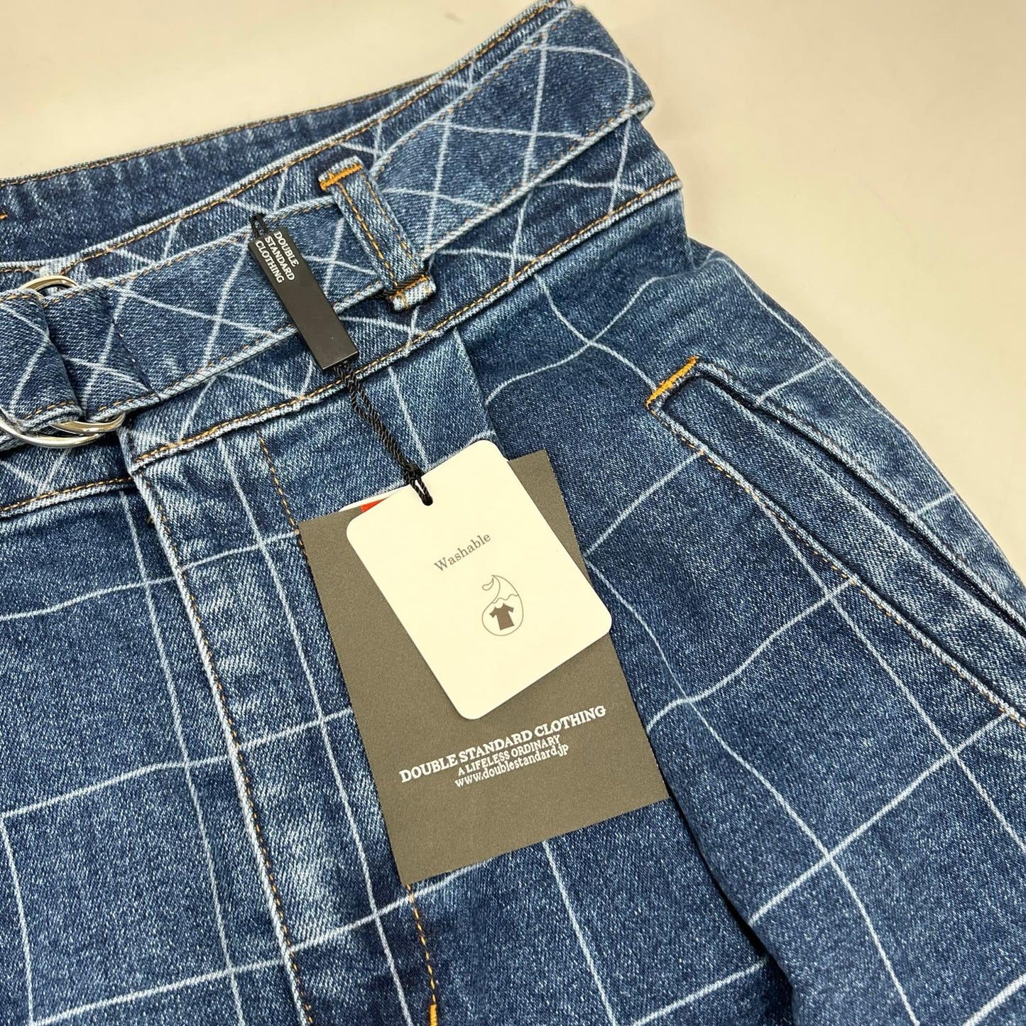 DOUBLE STANDARD CLOTHING ダブルスタンダードクロージング 0206-491-231 インディゴ デニムレーザー加工ワイドパンツ ボトムス