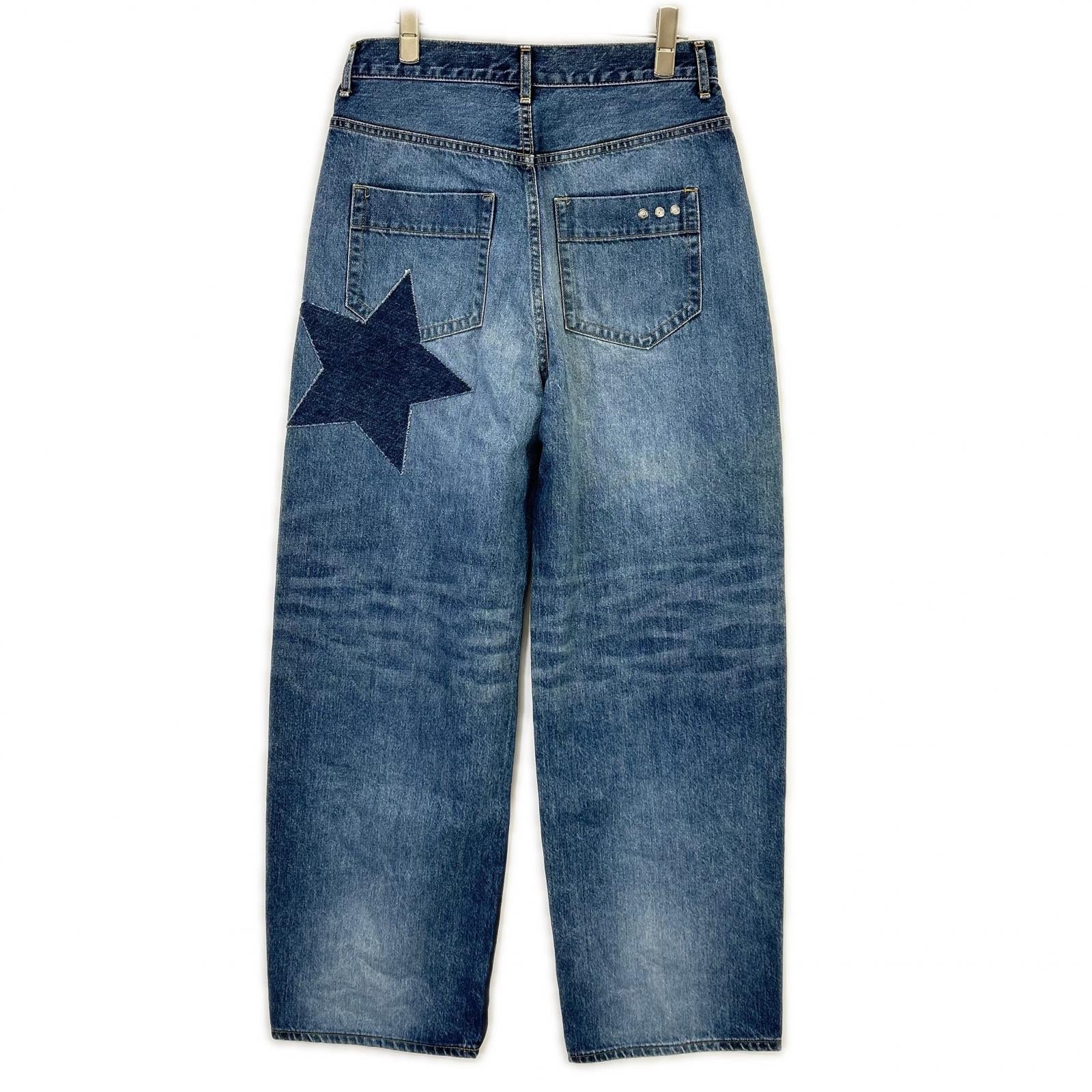 DOUBLE STANDARD CLOTHING ダブルスタンダードクロージング 0206-060-233 ブルー スターワイドデニムパンツ ボトムス