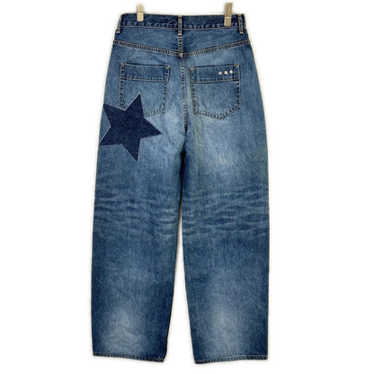 DOUBLE STANDARD CLOTHING ダブルスタンダードクロージング 0206-060-233 ブルー スターワイドデニムパンツ ボトムス