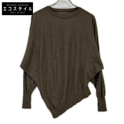 Deuxieme Classe Deu-zi-e-mu-ku-ra-su L'Appartement 联名款 25年产 米灰色 羊毛 WISH DOLMAN ASYMMETRY PULL OVER/针织套头衫 上衣