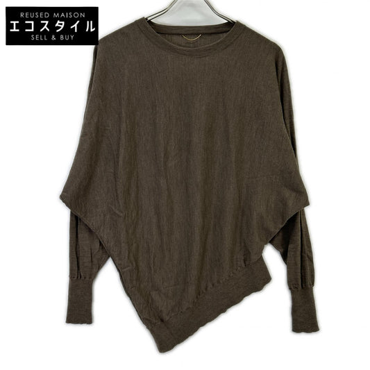Deuxieme Classe ドゥーズィエムクラス アパルトモン別注 25年製 グレージュ ウール WISH DOLMAN ASYMMETRY PULL OVER/ニットプルオーバー トップス