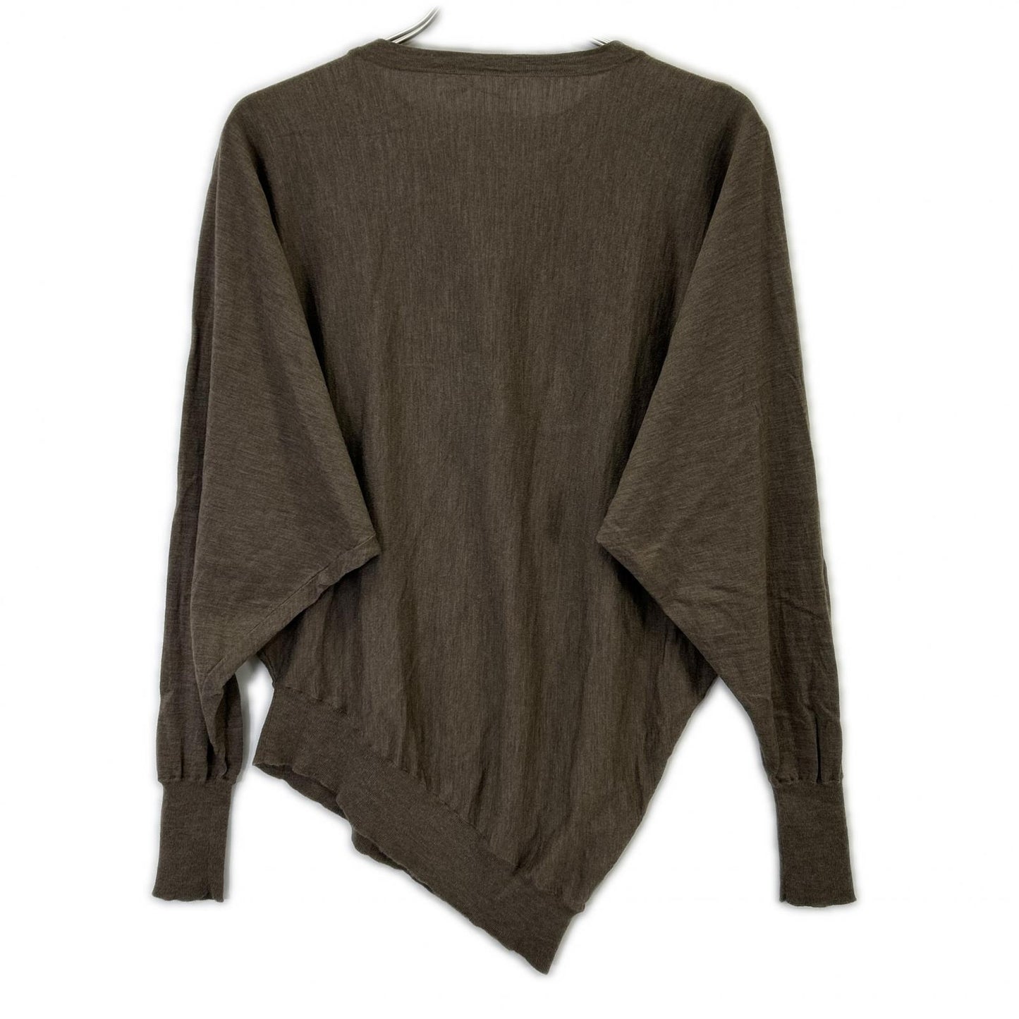 Deuxieme Classe Deu-zi-e-mu-ku-ra-su L'Appartement 联名款 25年产 米灰色 羊毛 WISH DOLMAN ASYMMETRY PULL OVER/针织套头衫 上衣