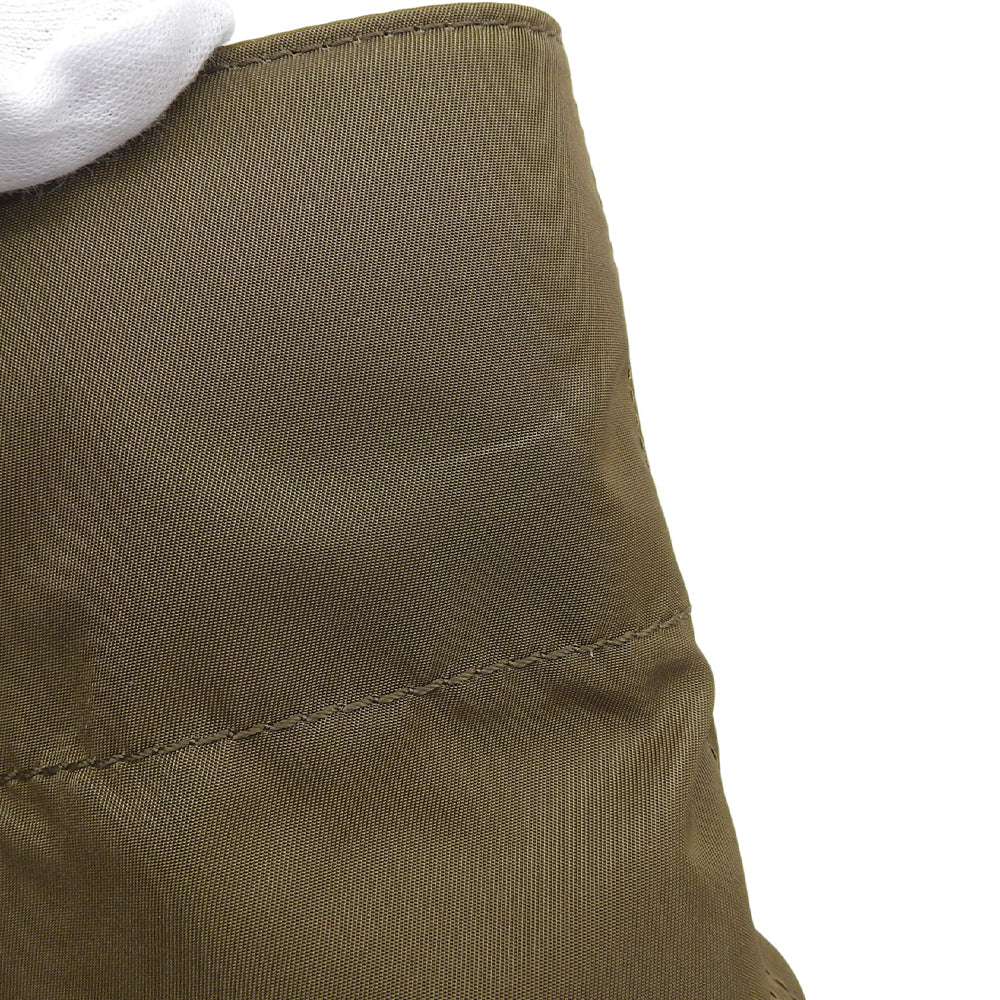 A.D.M.J. Accessoires De Mademoiselle ADMJ Beautiful Nylon x Shrink Calf Perfume Bottle Embroidery Sequin Tote Bag Khaki Tote Bag