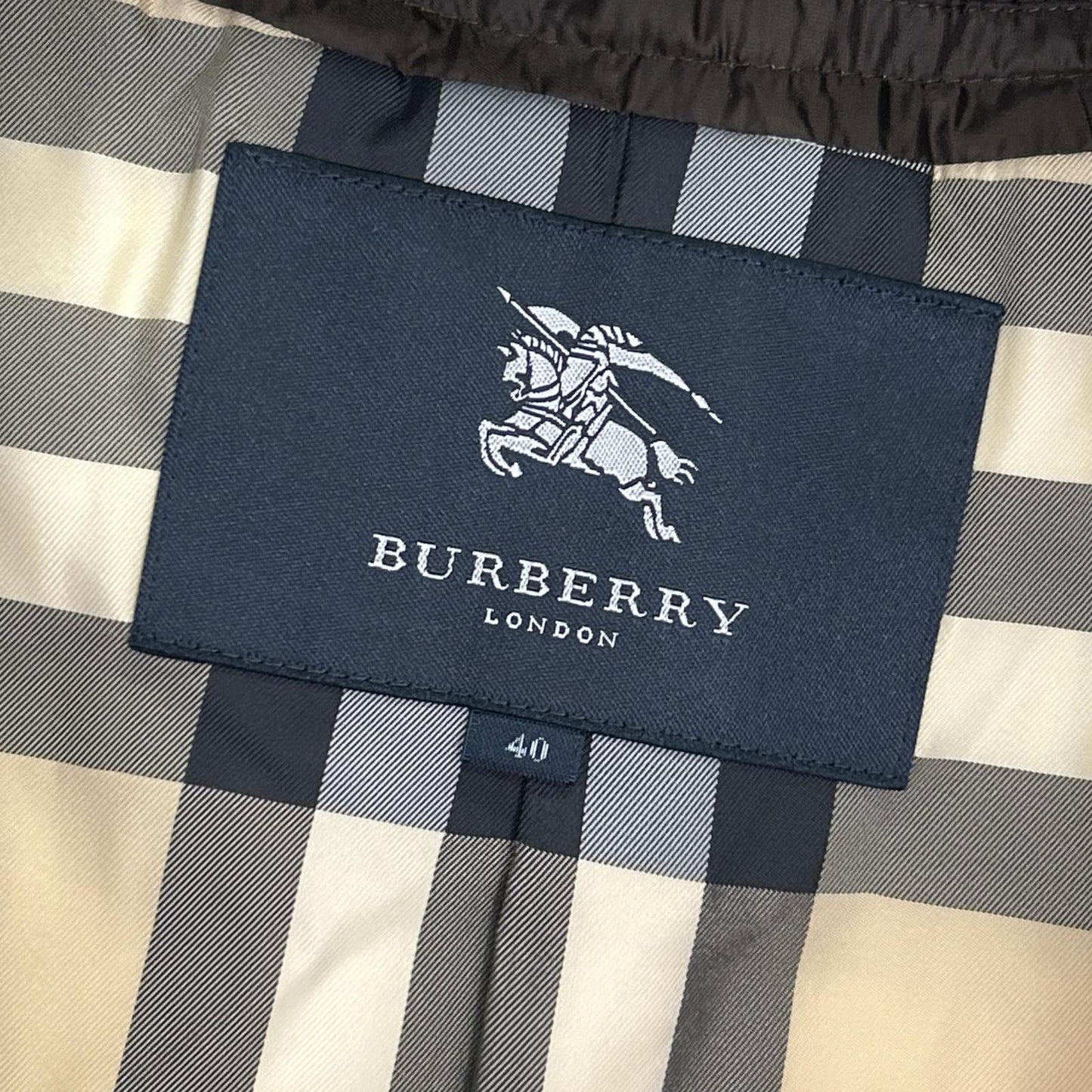 BURBERRY LONDON B1A23-661-58 Brown Nylon Down Liner Fox Fur Down Coat 40