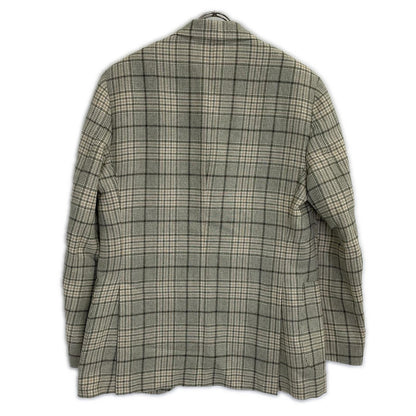 LARDINI ラルディーニ ベージュ×グリーン ウールシルク グレンプレイド ジャケット ベージュブラウン 3B ジャケット