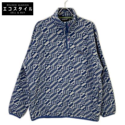 patagonia 巴塔哥尼亚 25462 98年制 灰色×蓝色 Synchilla 抓绒夹克 L