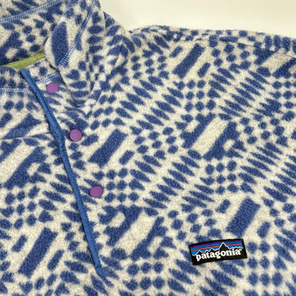 patagonia 巴塔哥尼亚 25462 98年制 灰色×蓝色 Synchilla 抓绒夹克 L