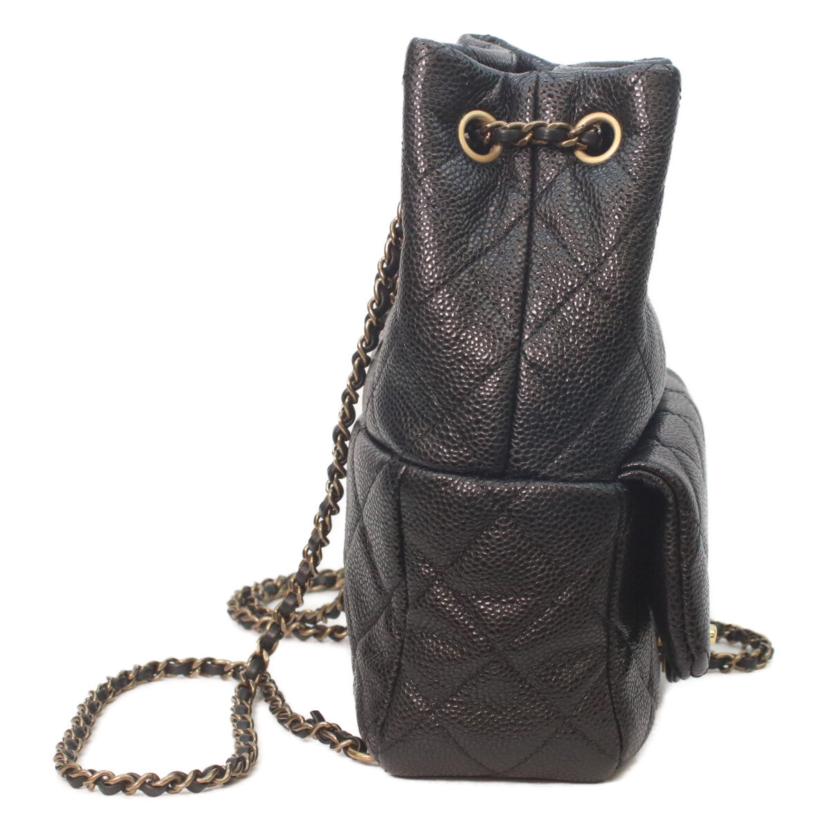 CHANEL シャネル AS5100 ブラック キャビアスキン ヴィンテージゴールド金具 マトラッセ チェーンバックパック リュック バックパック