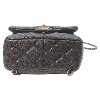 CHANEL シャネル AS5100 ブラック キャビアスキン ヴィンテージゴールド金具 マトラッセ チェーンバックパック リュック バックパック
