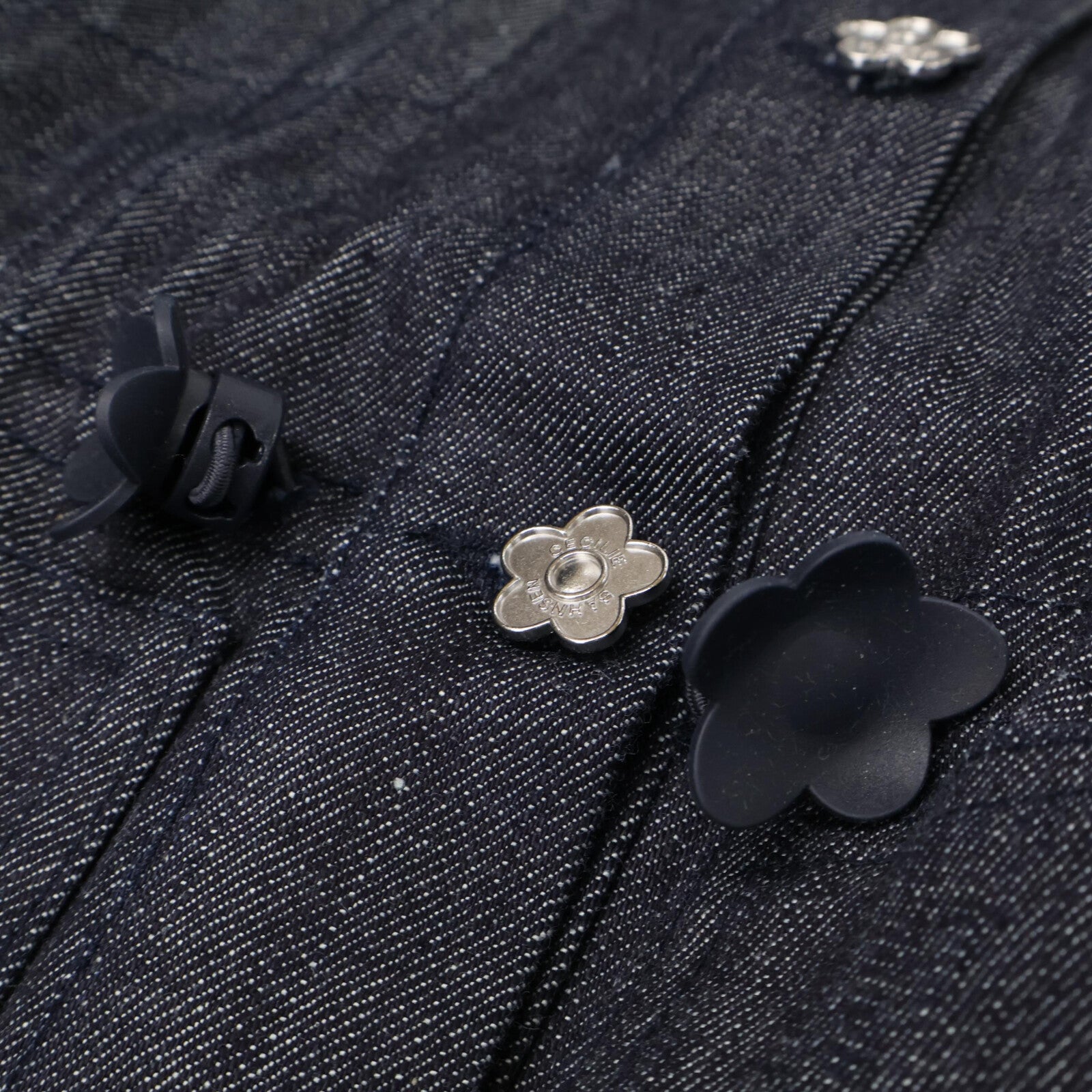 Cecilie Bahnsen [Beautiful/26SS] 4.25RTW14006 CBCANDIDA DENIM JACKET Flower Button Denim Jacket