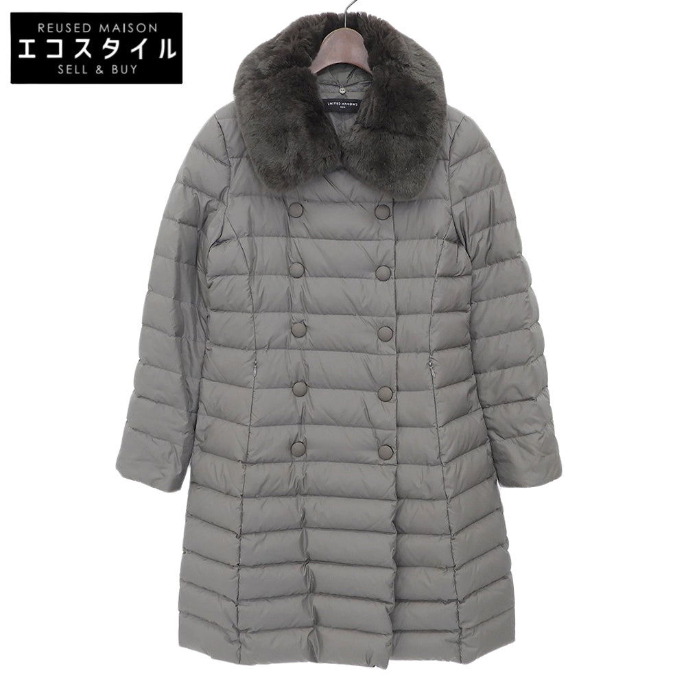 UNITED ARROWS ユナイテッドアローズ レッキスファー Aライン ダウンコート レディース グレー 36 コート