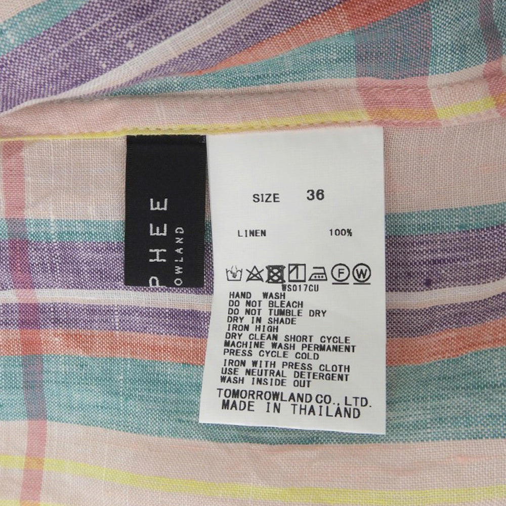 MACPHEE マカフィー 美品 チェック柄 シャツ ワンピース リネン100% レディース ピンク 36 ワンピース