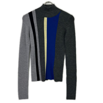 ENFOLD 26SS 300JS270-0201 Gray Wool STRIPE RIB PULLOVER