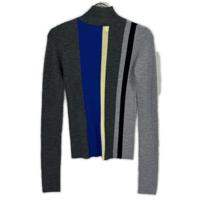 ENFOLD 26SS 300JS270-0201 Gray Wool STRIPE RIB PULLOVER