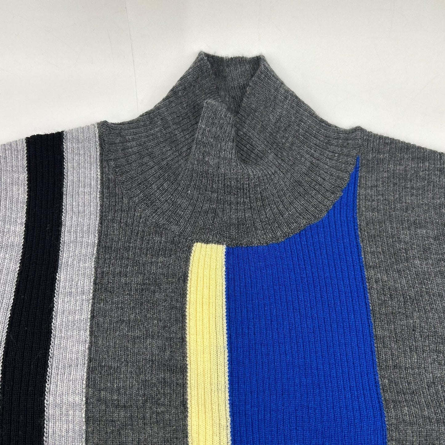 ENFOLD 26SS 300JS270-0201 Gray Wool STRIPE RIB PULLOVER