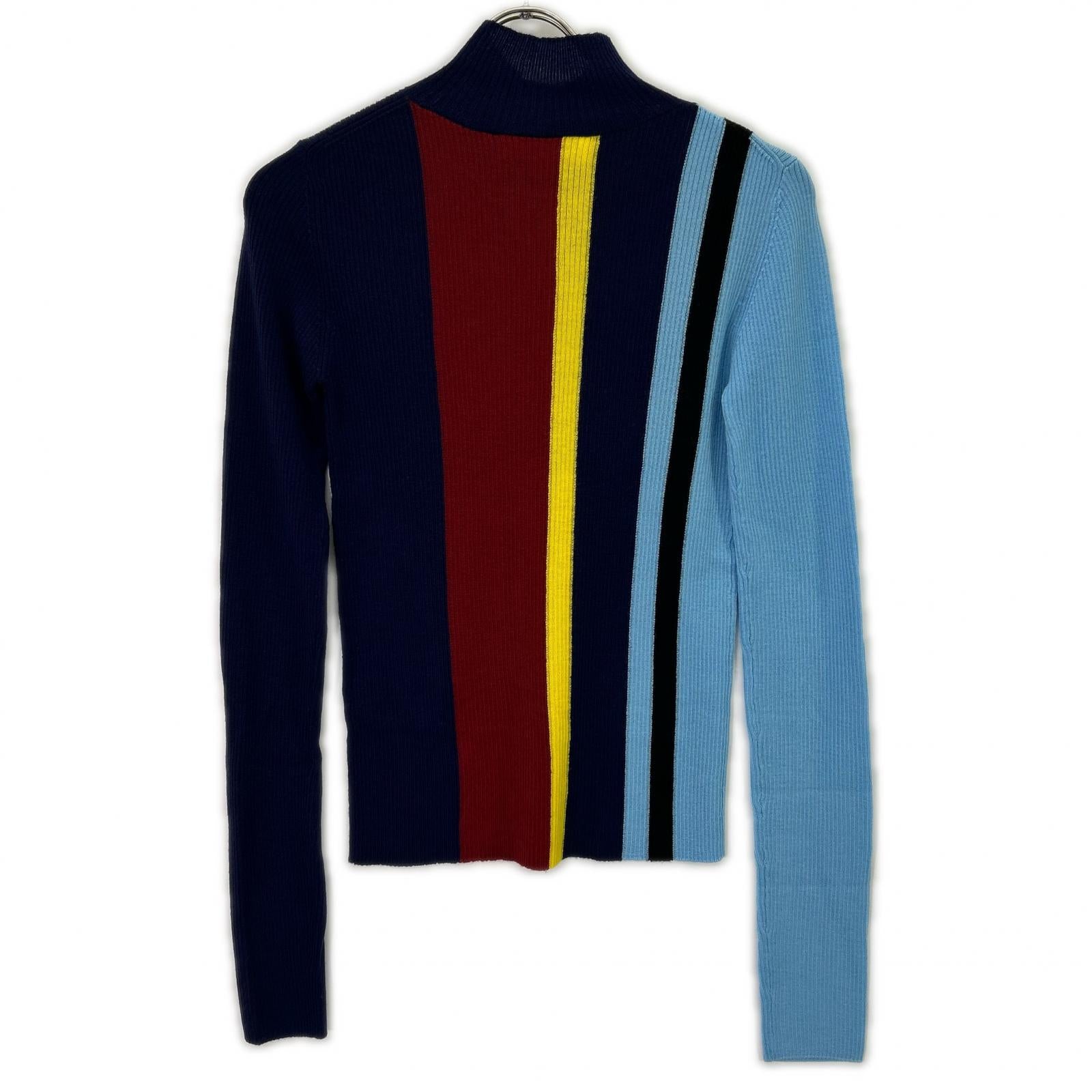ENFOLD 26SS 300JS270-0201 Navy Blue Wool STRIPE RIB PULLOVER