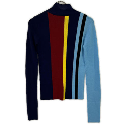 ENFOLD 26SS 300JS270-0201 Navy Blue Wool STRIPE RIB PULLOVER