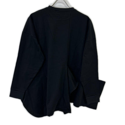 ENFOLD エンフォルド 26SS 300JS280-0231 ブラック コットン PLATE LONG-SLEEVE T-SHIRT ロンT トップス