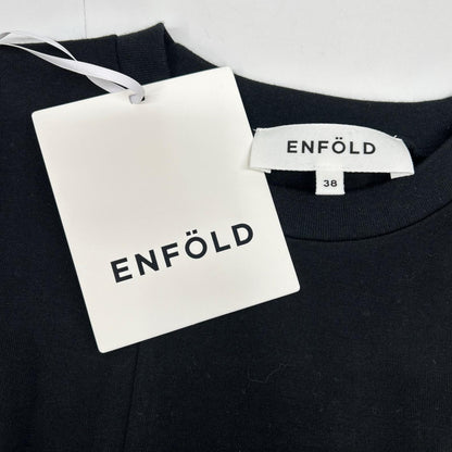 ENFOLD エンフォルド 26SS 300JS280-0231 ブラック コットン PLATE LONG-SLEEVE T-SHIRT ロンT トップス