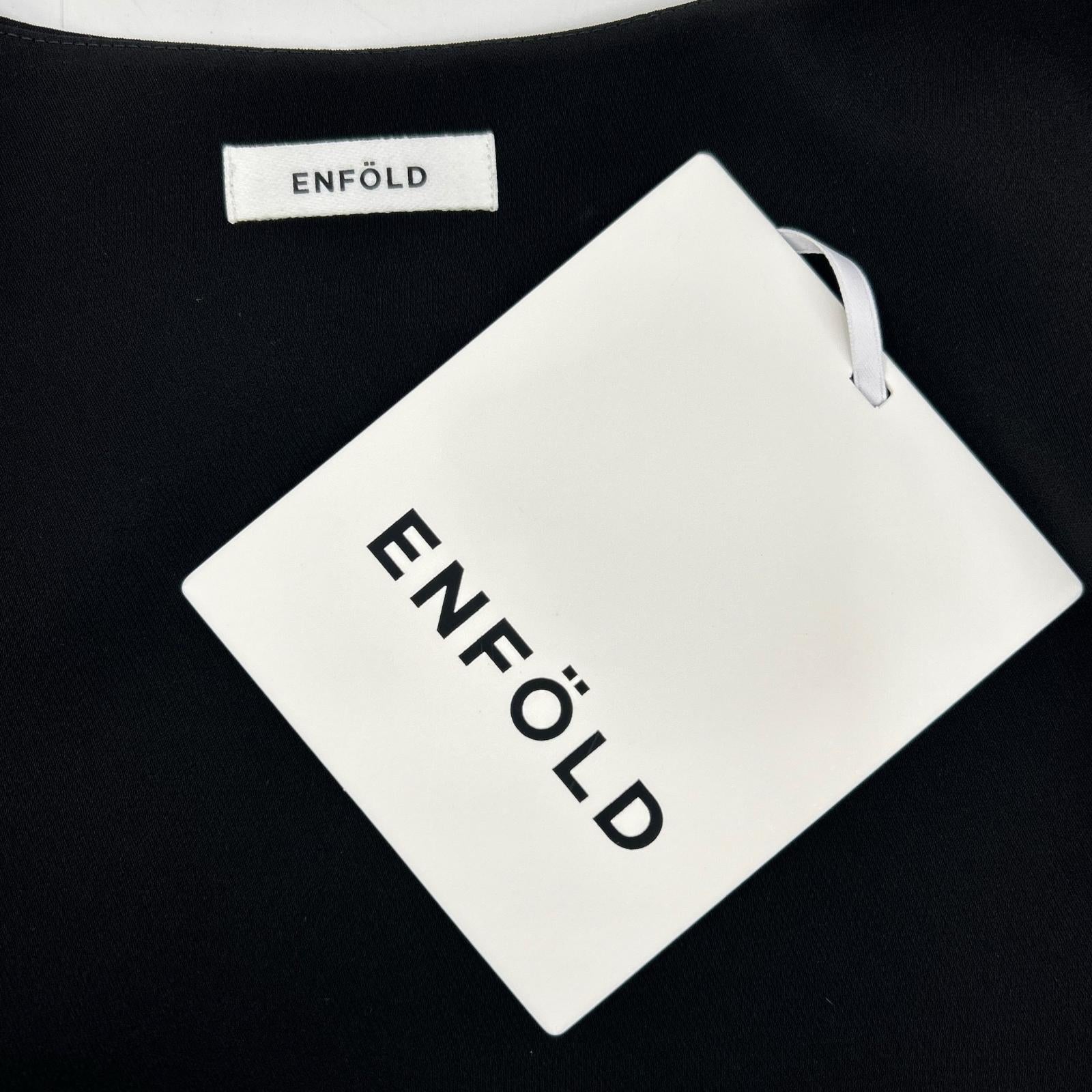 ENFOLD 26SS 300JS430-1401 Black x White Polyester DOUBLE CUFFS BOX PULLOVER Top