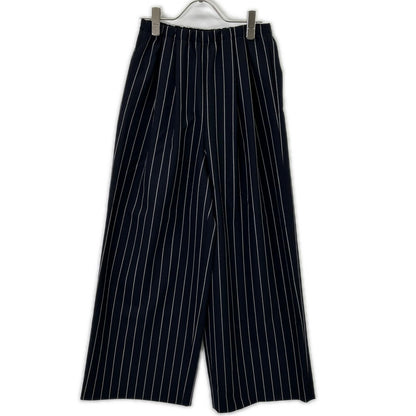 ENFOLD ENFOLD 26SS 300JS631-1191 深蓝色 羊毛 条纹 RELAX ELASTIC WIDE-TROUSERS 下装