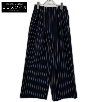 ENFOLD ENFOLD 26SS 300JS631-1191 深蓝色 羊毛 条纹 RELAX ELASTIC WIDE-TROUSERS 下装