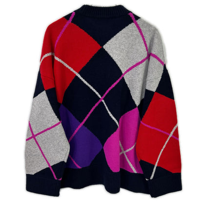 nagonstans ナゴンスタンス 25AW 470IA170-1461 ネイビー×マルチカラー ウール argyle knit pullover/アーガイルニットプルオーバー トップス