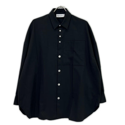 nagonstans 26SS 470JS430-0261 Black Polyester Loose Center Crease Shirt Top
