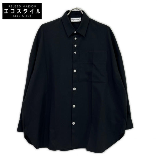 nagonstans ナゴンスタンス 26SS 470JS430-0261 ブラック ポリエステル loose center crease shirt トップス