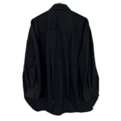nagonstans 26SS 470JS430-0261 Black Polyester Loose Center Crease Shirt Top