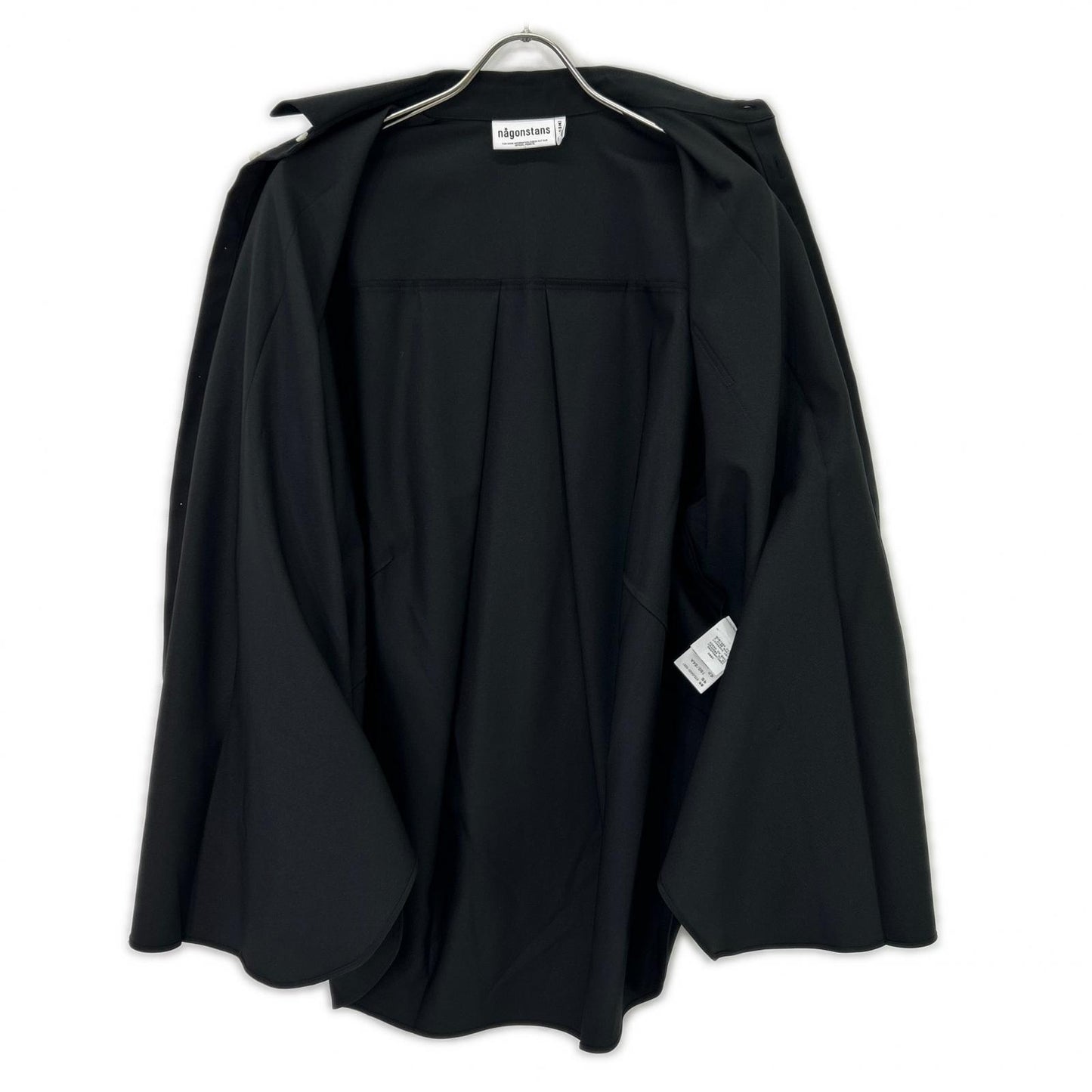 nagonstans 26SS 470JS430-0261 Black Polyester Loose Center Crease Shirt Top