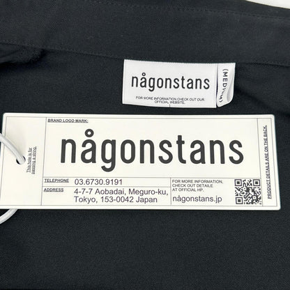 nagonstans 26SS 470JS430-0261 Black Polyester Loose Center Crease Shirt Top