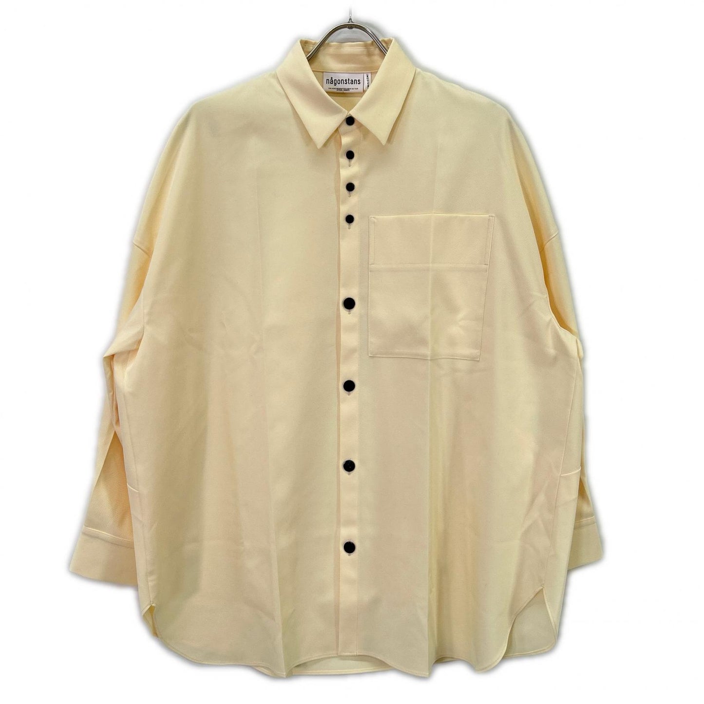 nagonstans 26SS 470JS430-0261 Beige Polyester Loose Center Crease Shirt Top