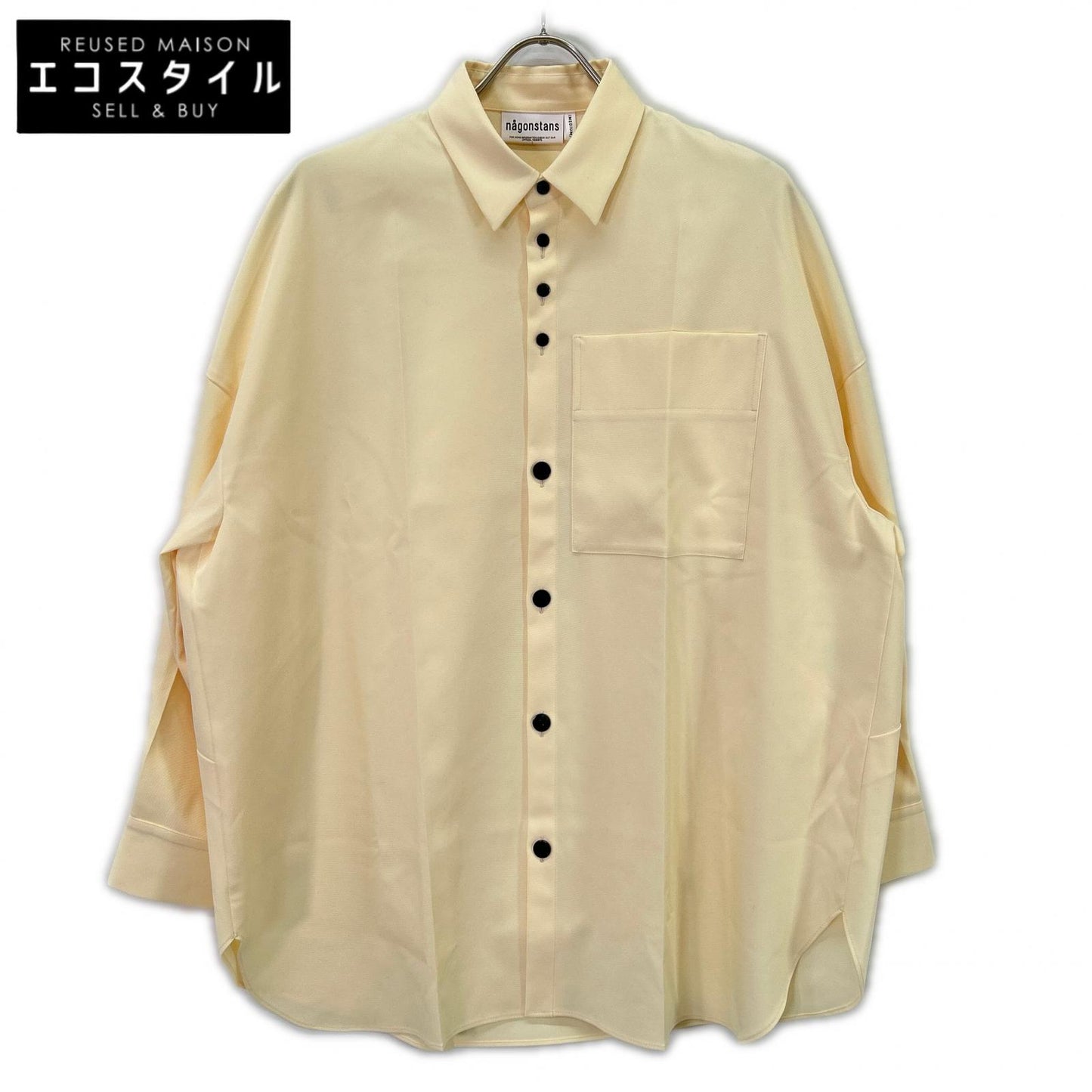 nagonstans 26SS 470JS430-0261 Beige Polyester Loose Center Crease Shirt Top