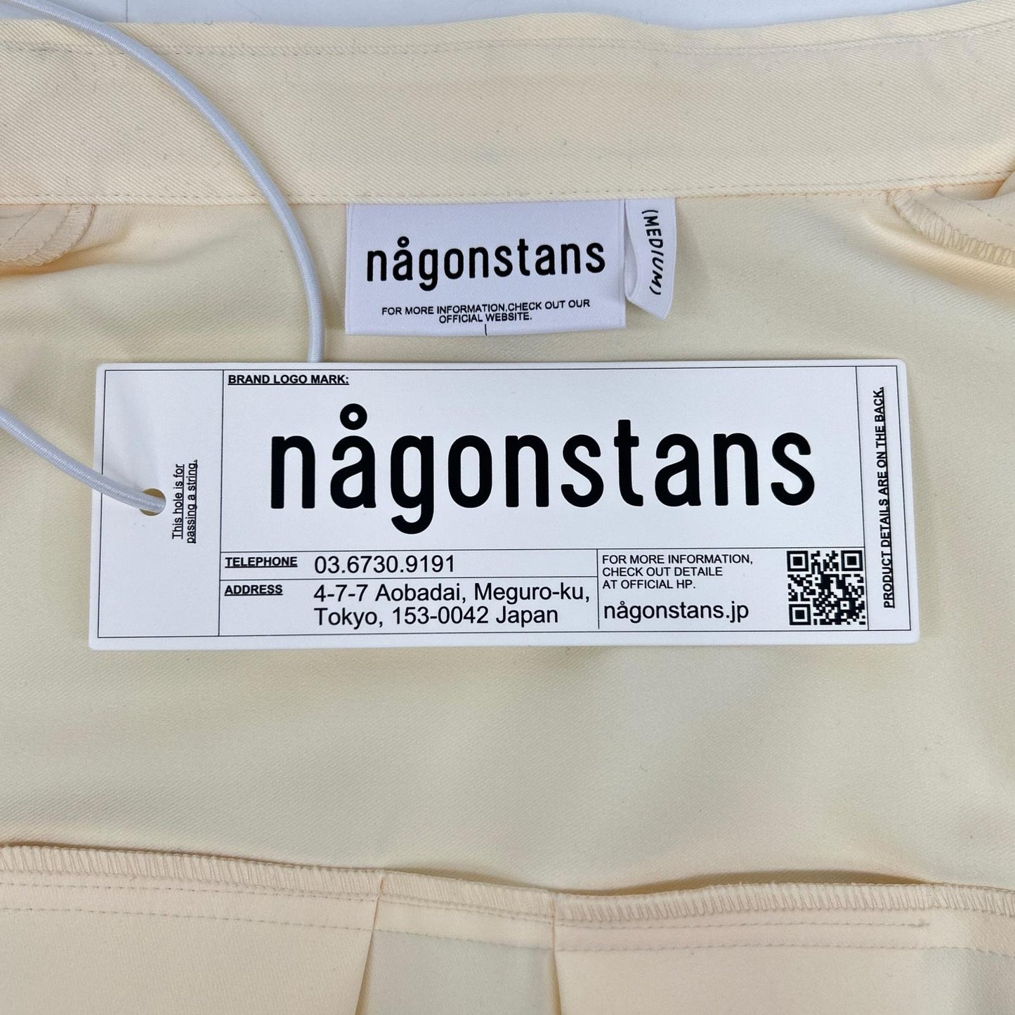 nagonstans 26SS 470JS430-0261 Beige Polyester Loose Center Crease Shirt Top