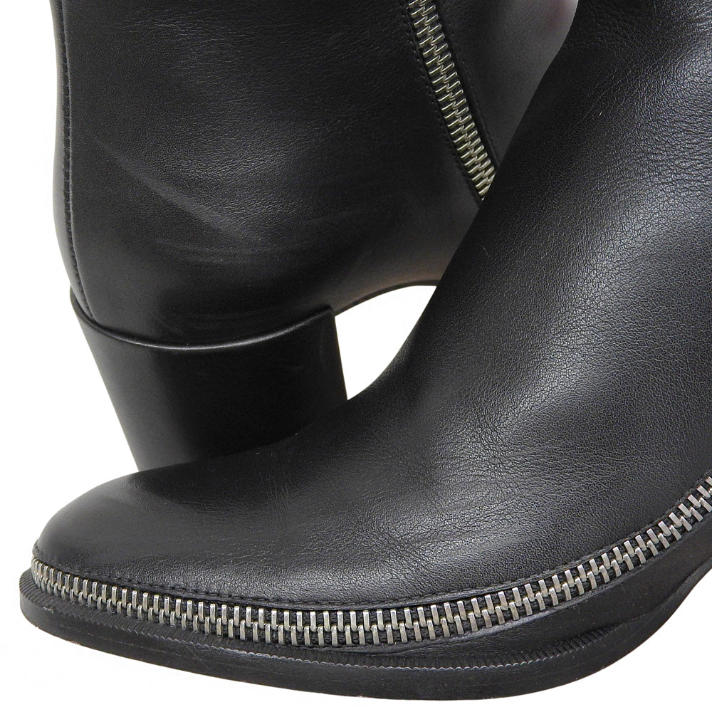 Christian Louboutin クリスチャンルブタン CL ZIP BOOTY Dロゴファスナー ジップ レザー アンクルブーツ レディース ブラック 36 1/2 シューズ