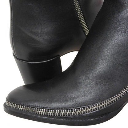 Christian Louboutin クリスチャンルブタン CL ZIP BOOTY Dロゴファスナー ジップ レザー アンクルブーツ レディース ブラック 36 1/2 シューズ