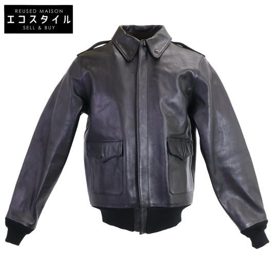 Y'2 LEATHER ワイツーレザー ブラック TYPE A-2 ECO HORSE PIGMENT 1.3mm FLIGHT JACKET ジャケット
