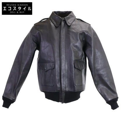 Y'2 LEATHER Y'2皮革 黑色 TYPE A-2 ECO HORSE PIGMENT 1.3mm 飞行夹克